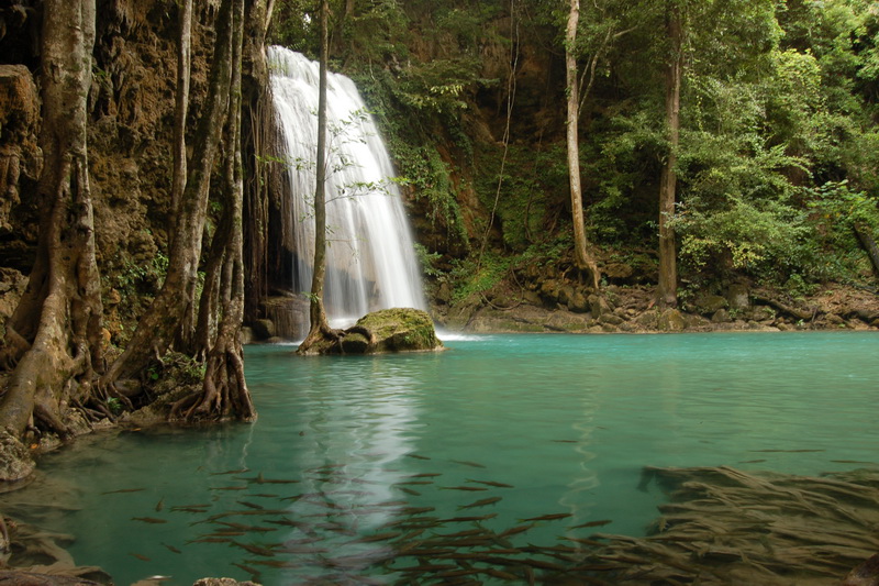 Thailand, Kanchanaburi, Erawan Waterfall